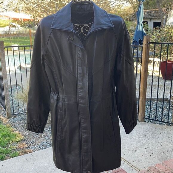 ColeBrook Long Line Genuine Leather Jacket Size S - Picture 2 of 15